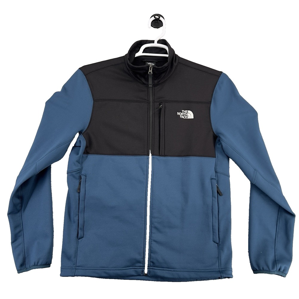 The North Face Men's Medium Astro Ridge Fleece Full Zip Jacket Blue Black